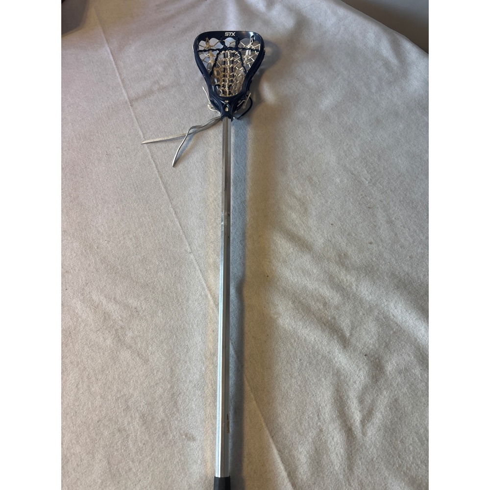 STX XLS Lacrosse Stick Complete Navy Blue Silver Aluminum Shaft‎ Good Condition